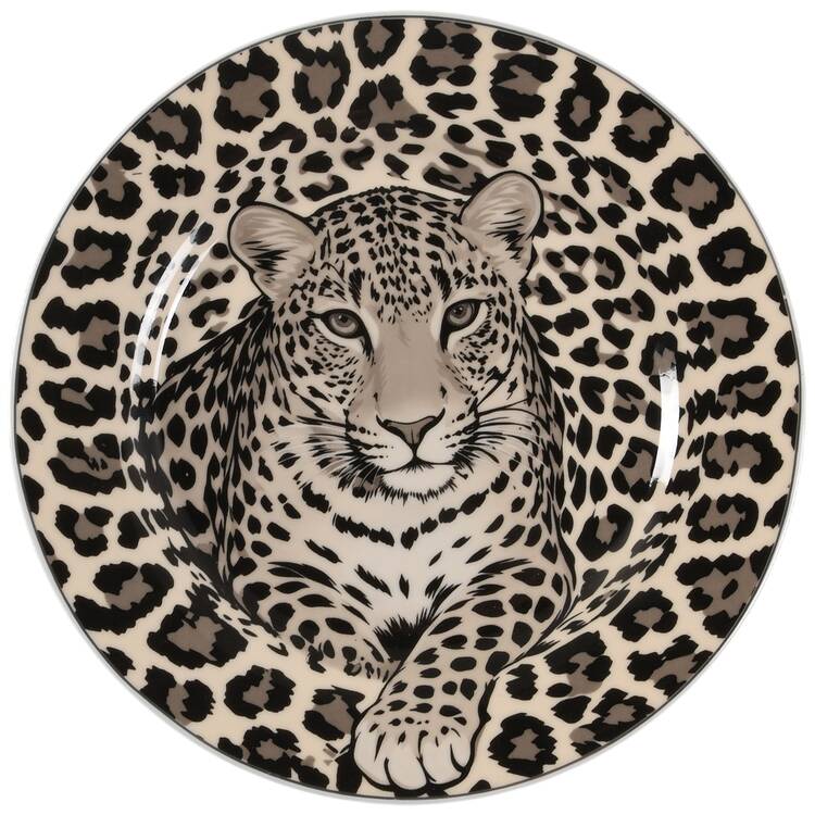 Tropical Black Animal Salad Plate