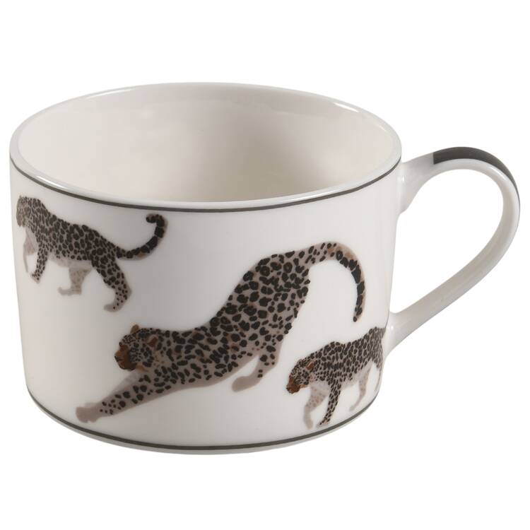 Tropical Black Animal Flat Cup