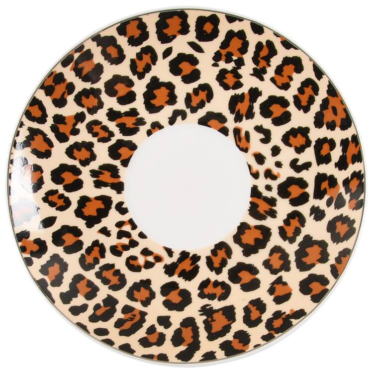 Tropical Black Animal Saucer for Footed Cup