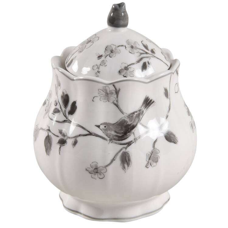 Botanical Birds Sugar Bowl & Lid
