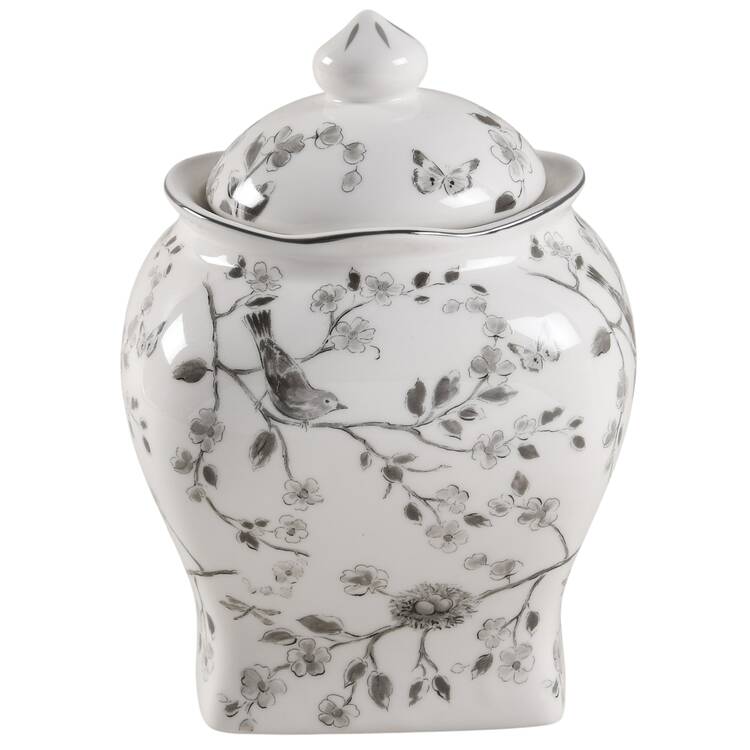 Botanical Birds Medium Canister & Lid