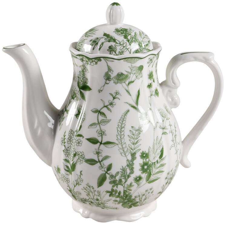 Rococo Green Forest Teapot & Lid