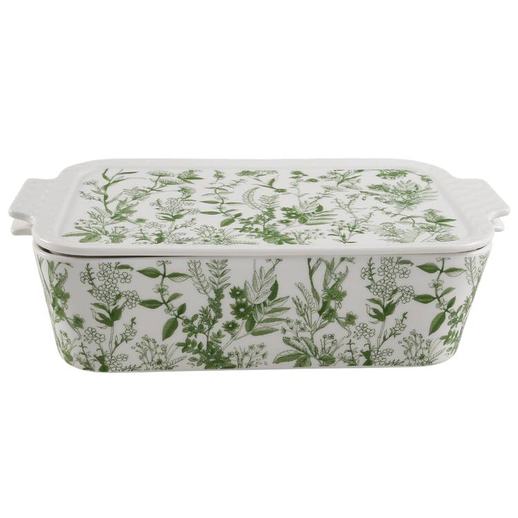 Rococo Green Forest Rectangular Baker & Lid