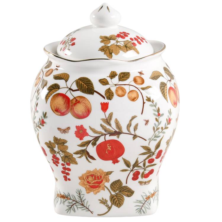 Fall Fruit Toile Medium Canister & Lid
