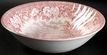 England's Heritage Pink 9" Round Vegetable Bowl