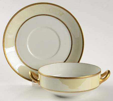Adelphi Flat Cream Soup Bowl & Saucer Set