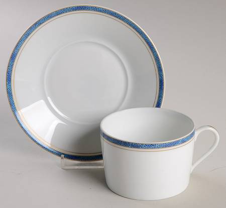 Air De Paris Bleu Flat Cup & Saucer Set