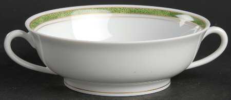 Air De Paris Vert Footed Cream Soup Bowl
