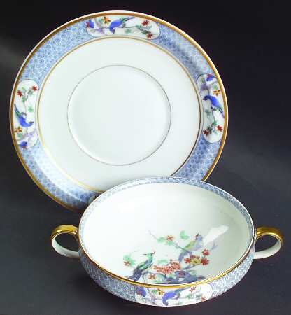 Ambazar Footed Cream Soup Bowl & Saucer Set