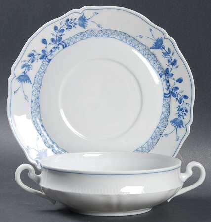 Angevine Flat Cream Soup Bowl & Saucer Set