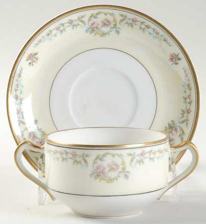 Antoinette Flat Bouillon Cup & Saucer