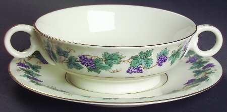 Arbor Footed Cream Soup Bowl & Saucer Set