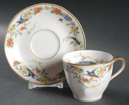 Arcadia (France With Birds) Flat Demitasse Cup & Saucer Set