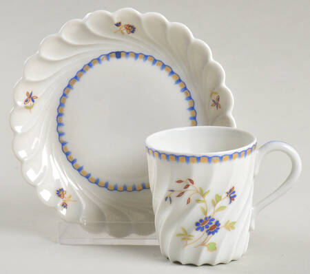 Aster D'Or Flat Demitasse Cup & Saucer Set by Haviland