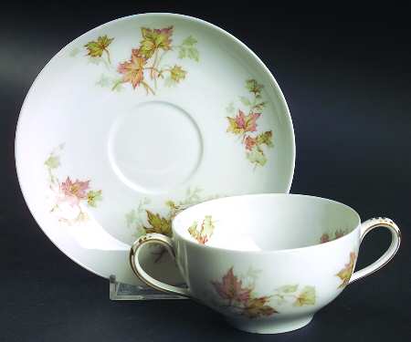 Autumn Leaf (No Trim) Flat Bouillon Cup & Saucer
