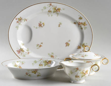 Autumn Leaf (Smooth, Gold Trim) 5 Piece Hostess Set