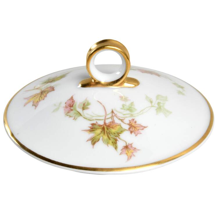 Autumn Leaf (Smooth, Gold Trim) Lid for Sugar Bowl