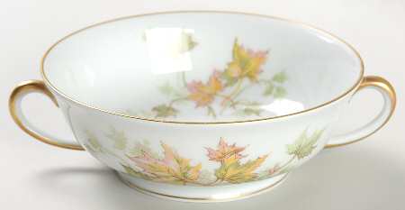 Autumn Leaf (Smooth, Gold Trim) Footed Cream Soup Bowl