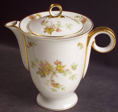 Autumn Leaf (Smooth, Gold Trim) Coffee Pot & Lid