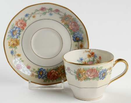 Azay Le Rideau Flat Demitasse Cup & Saucer Set