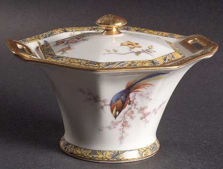 Bamboo (Bird In Center) Sugar Bowl & Lid