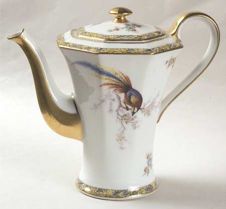 Bamboo (Bird In Center) Coffee Pot & Lid