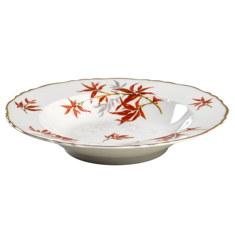 Bamboo (Rust Bamboo Shoots) Rim Soup Bowl
