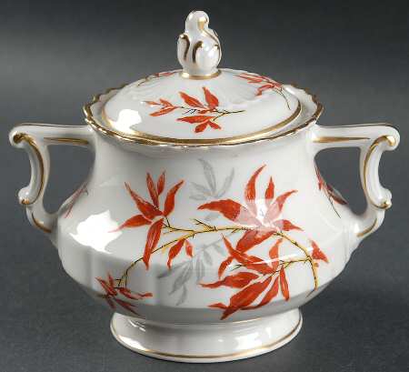 Bamboo (Rust Bamboo Shoots) Sugar Bowl & Lid