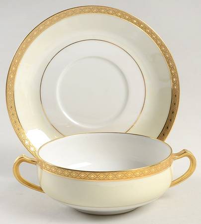 Baroness Flat Cream Soup Bowl & Saucer Set