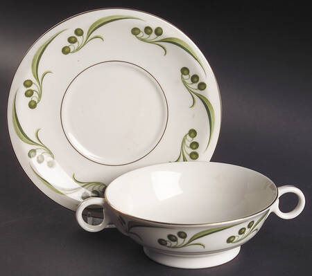 Bel Air Footed Cream Soup Bowl & Saucer Set