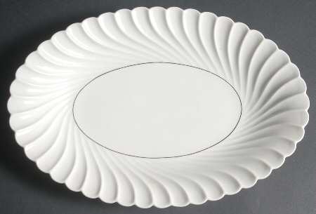 Beaucaire (Platinum Inner Ring) 13" Oval Serving Platter