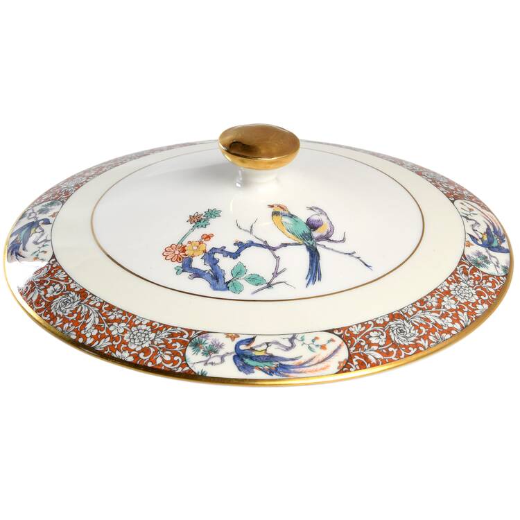 Bird of India Lid for Round Vegetable