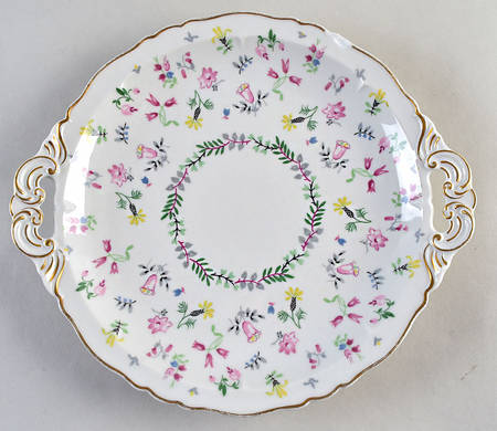 Blue Bell Handled Cake Plate