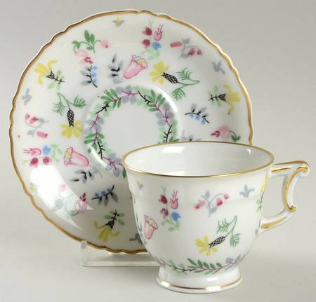 Blue Bell Footed Demitasse Cup & Saucer Set