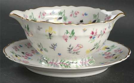 Blue Bell Gravy Boat with Attached Underplate