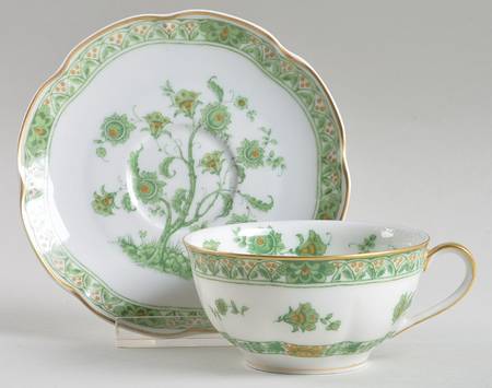 Bonneval (White, Isle De France Shape) Flat Demitasse Cup & Saucer Set
