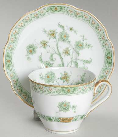 Bonneval (White, Isle De France Shape) Flat Demitasse Cup & Saucer Set