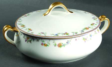 Bordeaux (Yellow & Lavender Edge) Round Covered Vegetable