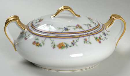 Bordeaux (Yellow & Lavender Edge) Sugar Bowl & Lid