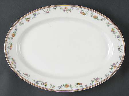 Bordeaux (Yellow & Lavender Edge) 11" Oval Serving Platter