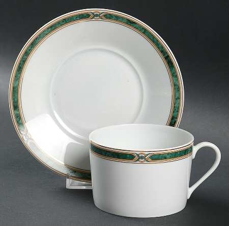 Boreal Green Flat Cup & Saucer Set