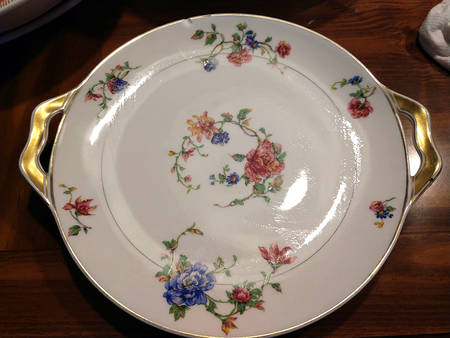 Briar Rose Handled Cake Plate