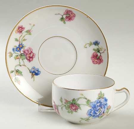 Briar Rose Flat Cup & Saucer Set by Haviland