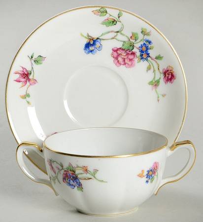 Briar Rose Flat Bouillon Cup & Saucer