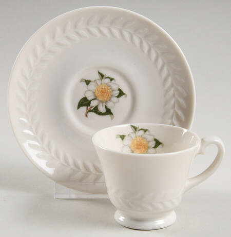 Camellia Footed Demitasse Cup & Saucer Set by Haviland