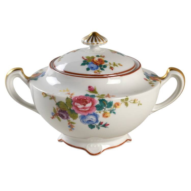 Cambridge (France, Floral) Sugar Bowl & Lid by Haviland