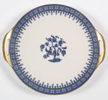 Cambridge Blue Handled Cake Plate