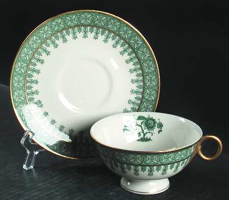 Cambridge Green Footed Cup & Saucer Set