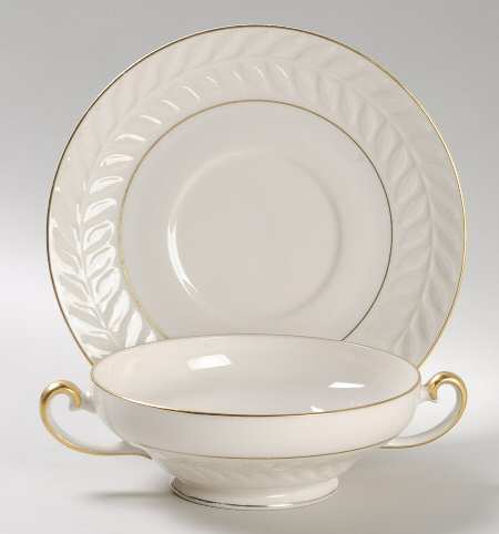 Carlton Footed Cream Soup Bowl & Saucer Set