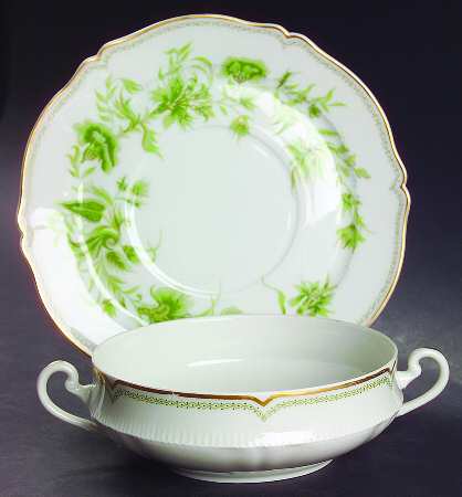 Carette Flat Cream Soup Bowl & Saucer Set